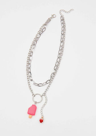 Ice Cream Paint Job Charm Necklace