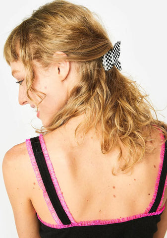 One Way Flight Checkered Hair Clip
