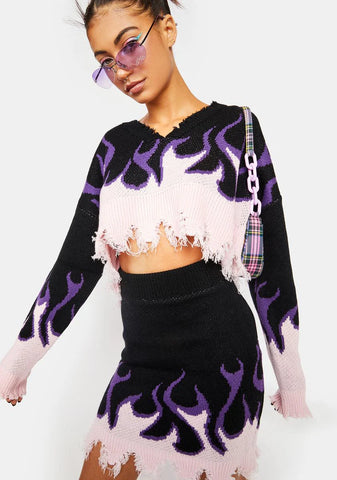 Baby Raise Hell Sweater Skirt Set