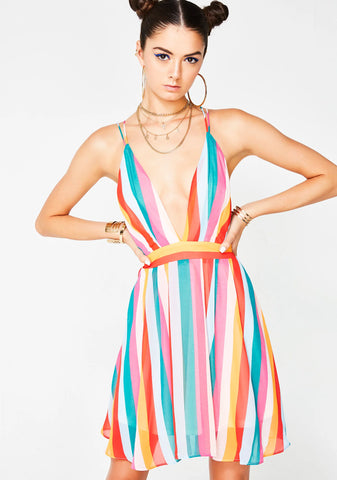Rainbow Flow Mini Dress