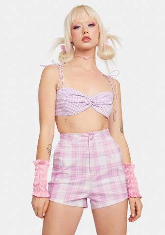 Blush Back 2 School Baddie Plaid Shorts