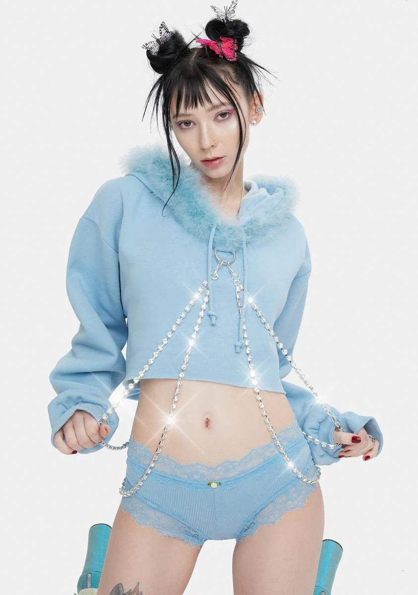 Sky Blinged N' Babied Rhinestone Hoodie