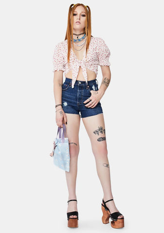 Tango Feels Ribcage Denim Shorts