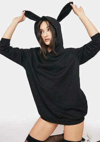 Noir Get It Hoppin' Oversized Hoodie