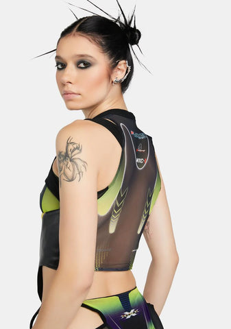 Yellow Racing Corset Top