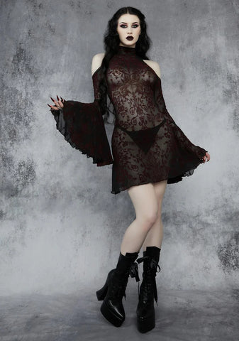 Death Unites Us Mesh Mini Dress