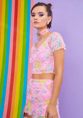Rainbow Ride Mesh Top