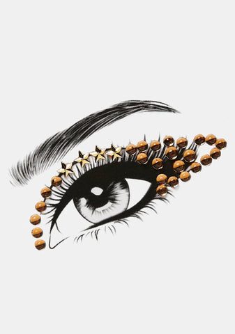 Brown Winged Rhinestone Face Gems