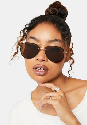 River Gold Smoke Aviator Sunglasses