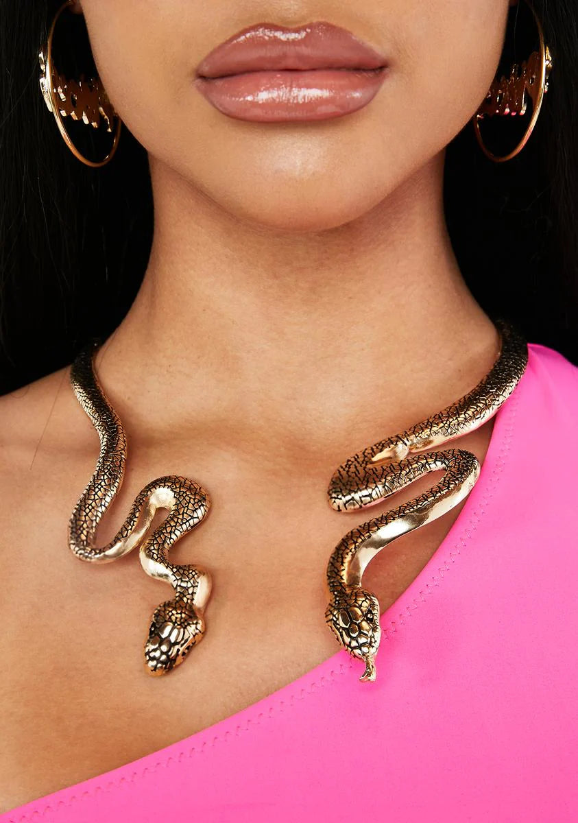 Won Me Over Snake Necklace