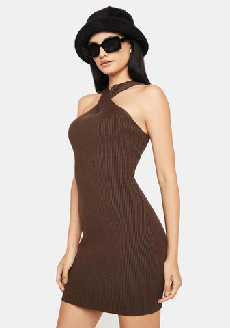 Penny Not Likely Ribbed Knit Mini Dress