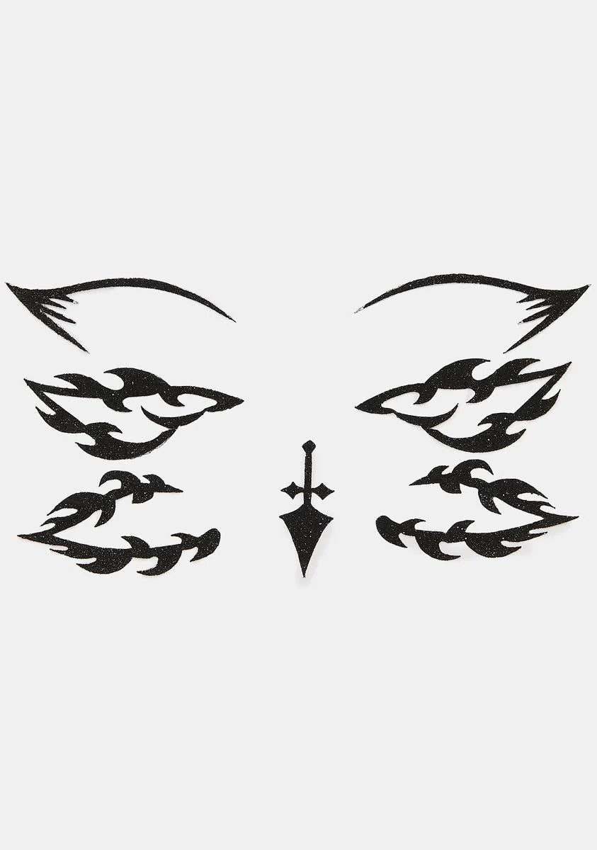 Black Flame Eyeliner Stickers