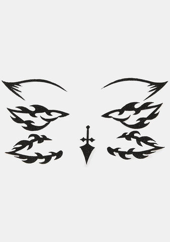 Black Flame Eyeliner Stickers
