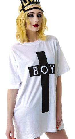 x BOY London Boy Cross Oversized Tee - Stripe