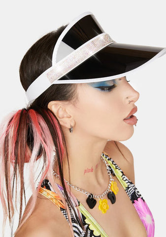 Spill The Glitter Rhinestone Visor