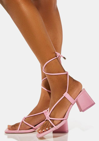 Pink Aloha Block Heels