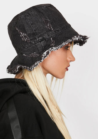 Late Pushing Limits Denim Bucket Hat