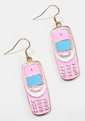 Pick Up Phone Drop Earrings