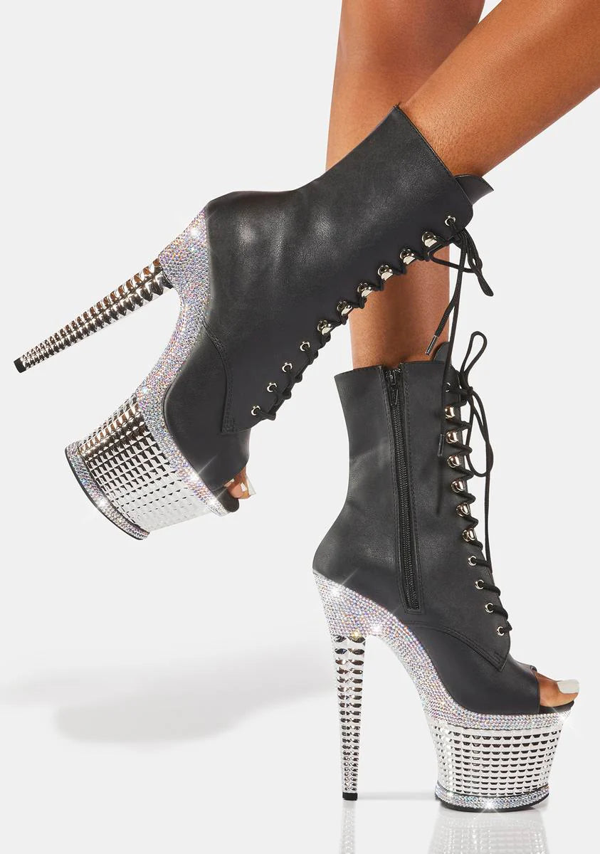 Spectator-1021 Rhinestone Stiletto Boots