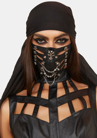 Black Reaper Vegan Leather Punk Mask