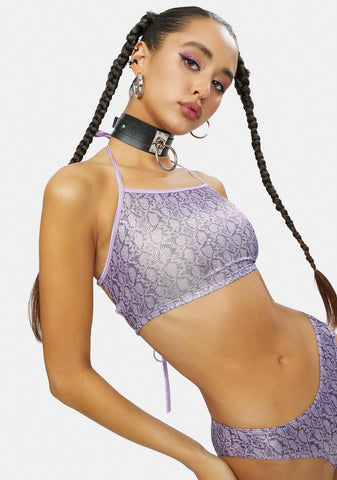 Amethyst Hypnotic Hype Lace Up Top