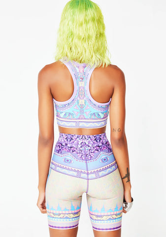 Logic Lattice Unisex Biker Shorts