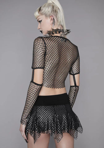 Raising Hell Fishnet Mini Skirt