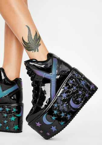 Reflective Stars Qozmo Platform Sneakers