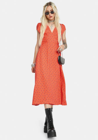 Happiness Blooms Wrap Midi Dress