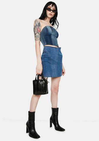 Wishful Thinking Denim Mini Skirt