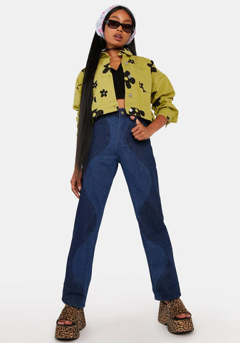 Let's Get Wavy High-Waisted Jeans