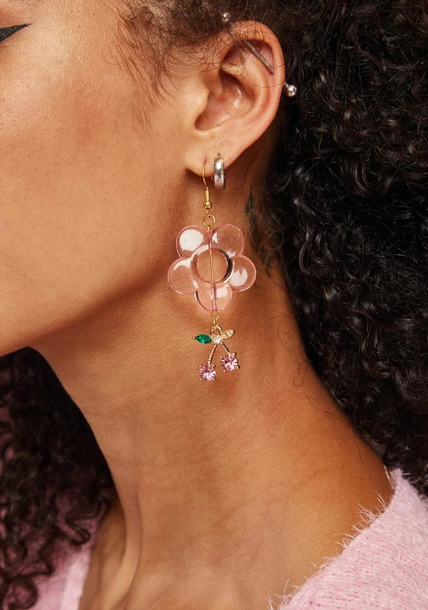 Baby New Life Blooming Flower Drop Earrings