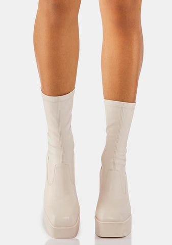 Baddest Buttermilk Sock Boots