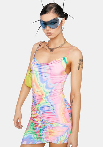 Abstract Marble Palmetto Mini Dress
