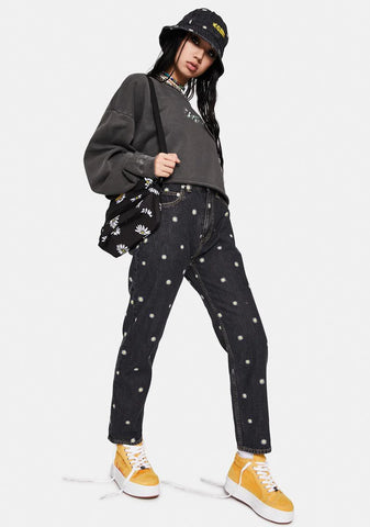 Daisy in the Darkness Embroidery Pants