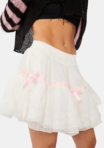 White Dolly Frilly Mini Petticoat Skirt