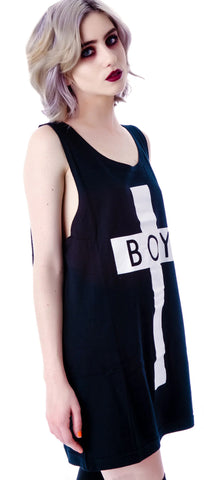 x BOY London Boy Cross Oversized Tank - Black