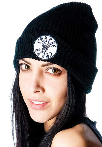 Bat Patch Beanie - Dark Blue
