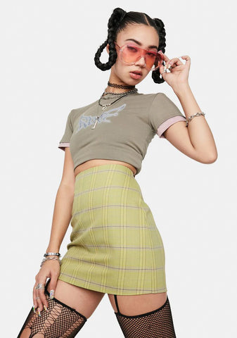 Twinkled Check Mini Skirt