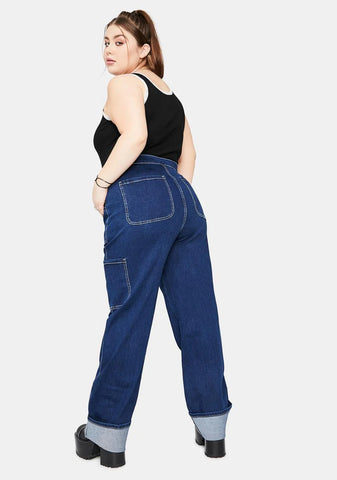 Let's Ride The Wave Cuffed Carpenter Jeans