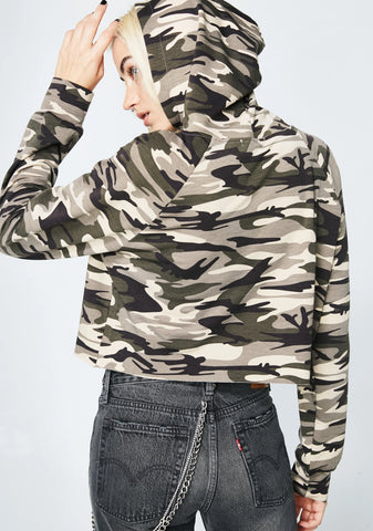Win The Battle Cropped Hoodie