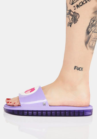 Purple Care Bears Beach Slide Sandals