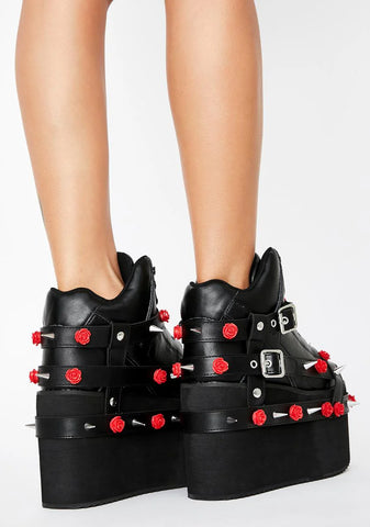 Roses Qozmo Bondage Platform Sneakers