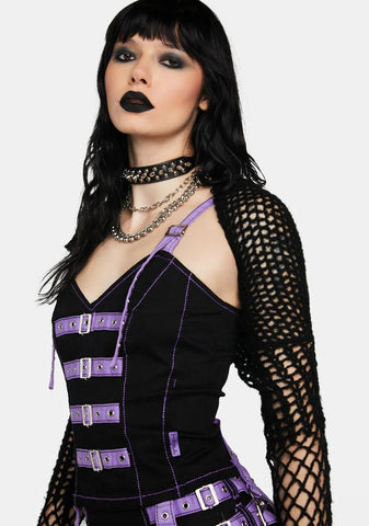 Lavender Buckle Corset Top