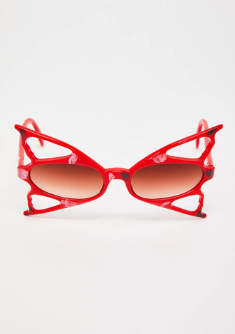 Red Butterfly Fantasy Sunglasses