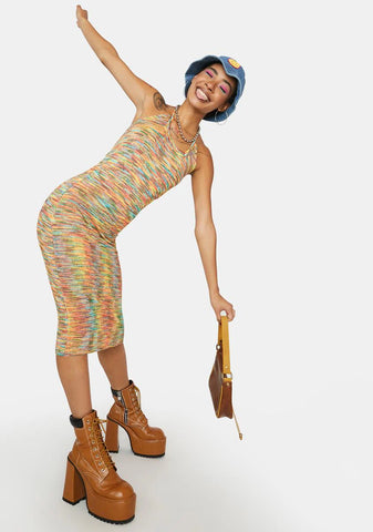 Tangy Sweet Scene Halter Dress