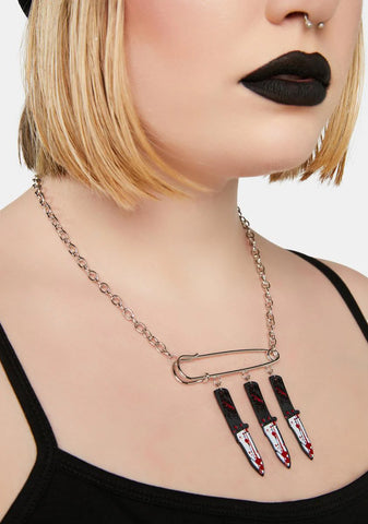 You're Next Knife Necklace