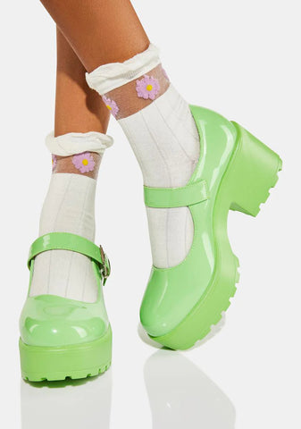 Alien Green Tira Mary Janes