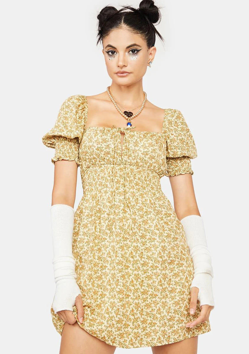 Washed Ditsy Poleze Mini Dress