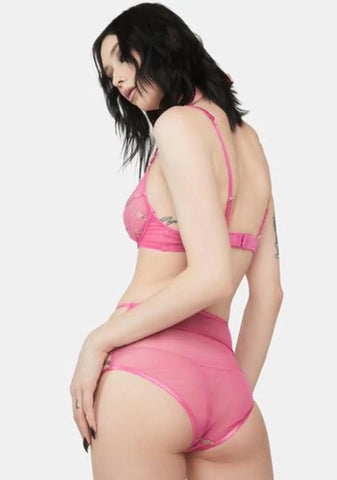 Coccinelle Rainbow Shooting Star Pride Embroidery Suspender Belt